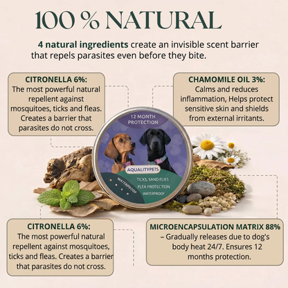 Natural AqualityPets Collar For Dogs