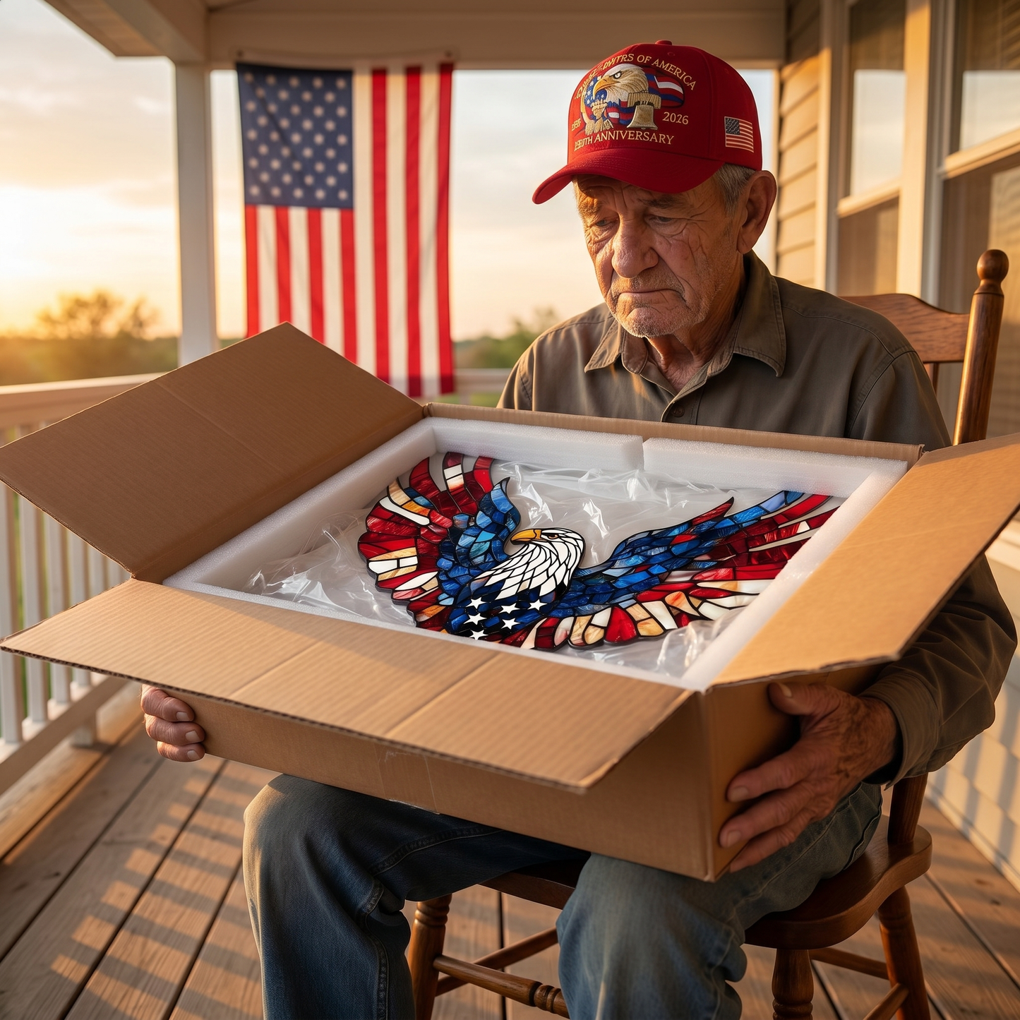 Freedom Eagle Window Art
